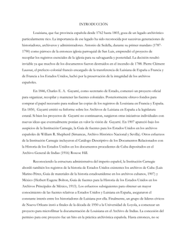 INTRODUCCIÓN Louisiana, Que Fue Provincia Española Desde 1762