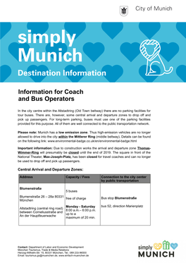 Information for Coach and Bus Operators