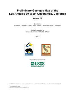 Preliminary Geologic Map of the Los Angeles 30' X 60' Quadrangle