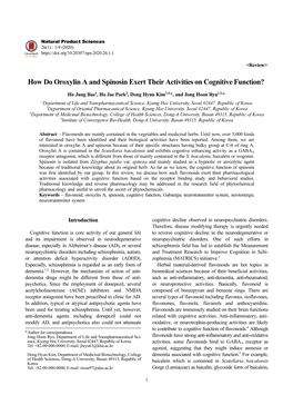 How Do Oroxylin a and Spinosin Exert Their Activities on Cognitive Function?