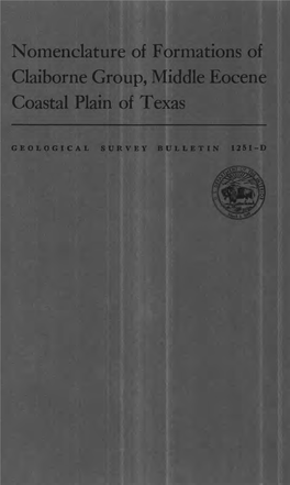 Nomenclature of Formations of Claiborne Group, Middle Eocene Coastal Plain of Texas