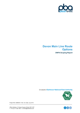 Devon Main Line Route Options DNPA Scoping Report