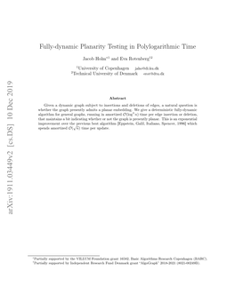 Fully-Dynamic Planarity Testing in Polylogarithmic Time