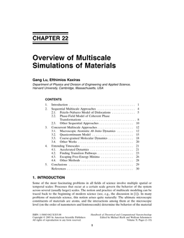 Overview of Multiscale Simulations of Materials
