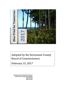 Keweenaw County Land Use Plan, "Blueprint for Tomorrow"