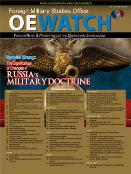 Foreign Military Studies Office OEWATCH Foreign News & Perspectives of the Operational Environment Foreign News & Perspectives of the Operational Environment