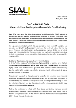 Don't Miss SIAL Paris, the Exhibition That Inspires the World's Food Industry