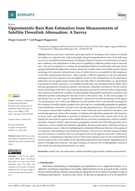 Opportunistic Rain Rate Estimation from Measurements of Satellite Downlink Attenuation: a Survey