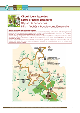 Circuit Touristique Des Forêts Et Belles Demeures Départ De Senonches 94 Km Fléchés + Boucle Complémentaire