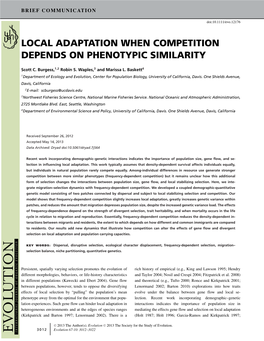 Local Adaptation When Competition Depends on Phenotypic Similarity