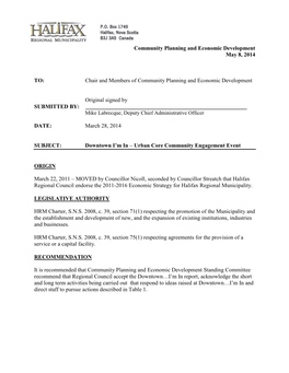 Community Planning and Economic Development May 8, 2014