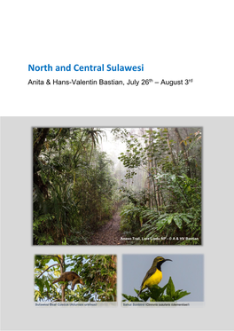 North and Central Sulawesi Anita & Hans-Valentin Bastian, July 26Th – August 3Rd