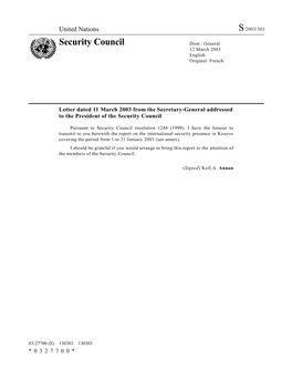 Security Council Distr.: General 12 March 2003 English