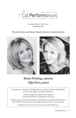 Renée Fleming, Soprano Olga Kern, Piano