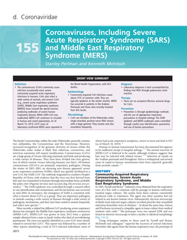 155 and Middle East Respiratory Syndrome (MERS) Stanley Perlman and Kenneth Mcintosh