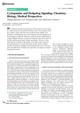 Cyclopamine and Hedgehog Signaling: Chemistry, Biology