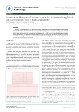 Perioperative ST-Segment Elevation Myocardial Infarction During Mitral