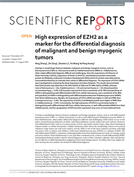 High Expression of EZH2 As a Marker for the Differential Diagnosis Of