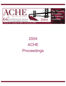 2004 ACHE Proceedings