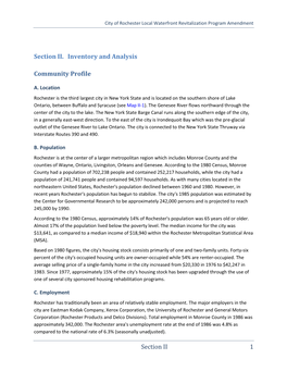 Section II 1 Section II. Inventory and Analysis Community Profile