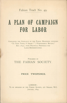 Aplan of Campaign for Labor