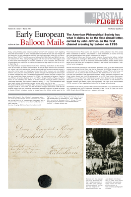 Early European Balloon Mails
