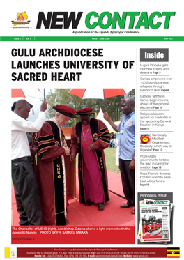 Gulu Archdiocese Launches University of Sacred Heart by Fr
