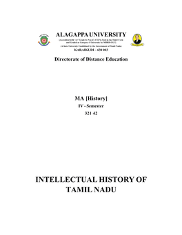 INTELLECTUAL HISTORY of TAMIL NADU Author Dr