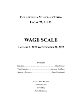 Wage Scale 2020-2022 DRAFT Clean