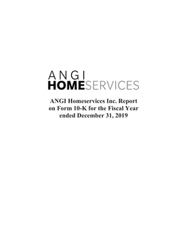 ANGI Homeservices Inc. Report on Form 10-K for the Fiscal Year Ended December 31, 2019