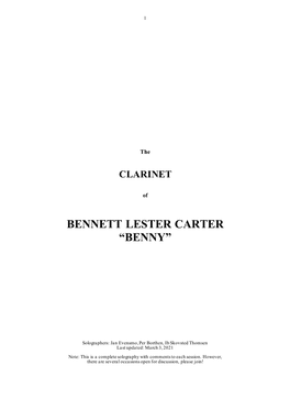 Bennett Lester Carter “Benny”