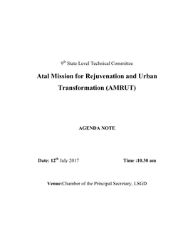 Atal Mission for Rejuvenation and Urban Transformation (AMRUT)