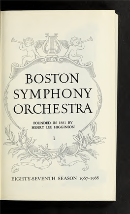 Boston Symphony Orchestra Concert Programs, Season 87, 1967-1968