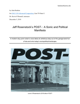 Jeff Rosenstock's POST-: a Sonic & Political Manifesto