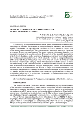 582.734 Taxonomic Composition and Changes in System