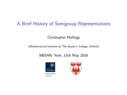 A Brief History of Semigroup Representations