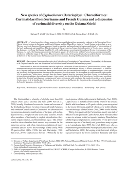 New Species of Cyphocharax (Ostariophysi: Characiformes: Curimatidae) from Suriname and French Guiana and a Discussion of Curimatid Diversity on the Guiana Shield