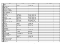 Sheet1 Page 1 AIRCRAFT PROFILES TITLE AUTHORS ARTISTS Volume 1 1 S.E.5A J.M. Bruce 2 Boeing P12E Peter M. Bowers 3 4 Hawker Hunt