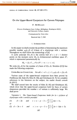 On the Upper-Bound Conjecture for Convex Polytopes
