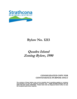 Quadra Island Zoning Bylaw #1213