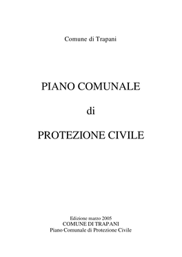 Piano Comunale Di Protezione Civile