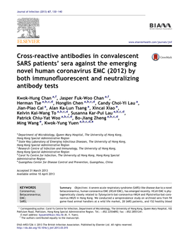 Cross-Reactive Antibodies in Convalescent SARS Patients' Sera