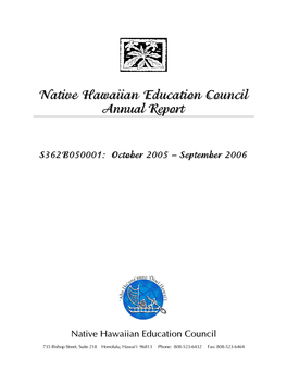Native Hawaiian Education Council Annual Report