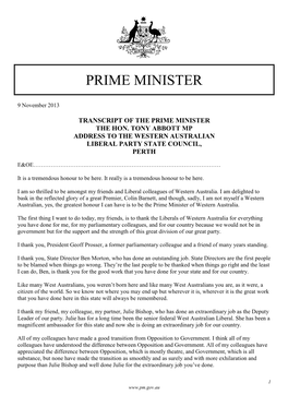 Prime Minister