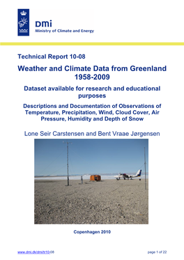 Weather and Climate Data from Greenland 1958-2009