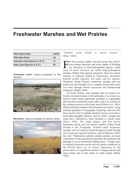 Freshwater Marshes and Wet Prairies