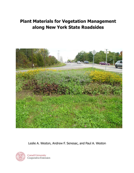 Plant Materials for Vegetation Management Along NYS Roadsides