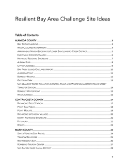 Resilient Bay Area Challenge Site Ideas