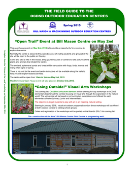 “Open Trail” Event at Bill Mason Centre on May 2Nd the FIELD