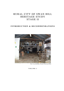 Rural City of Swan Hill Heritage Study Stage Ii